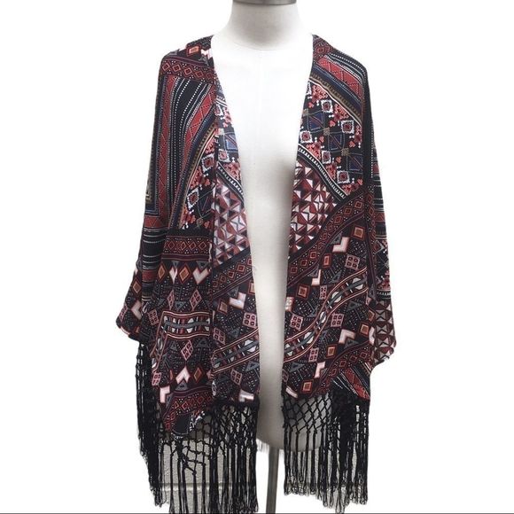 NWT Harper & Liv Marrakech Fringe Kimono. - Picture 12 of 12